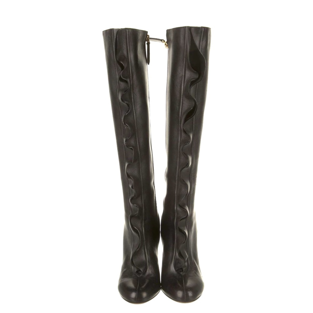Valentino Leather Knee High Boots